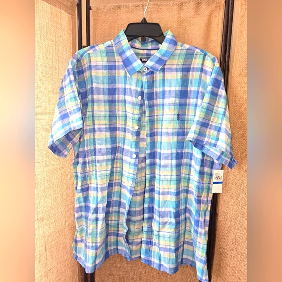 Izod Other - Men's Izod Pastel Colors Plaid Button Up Shirt Size XL